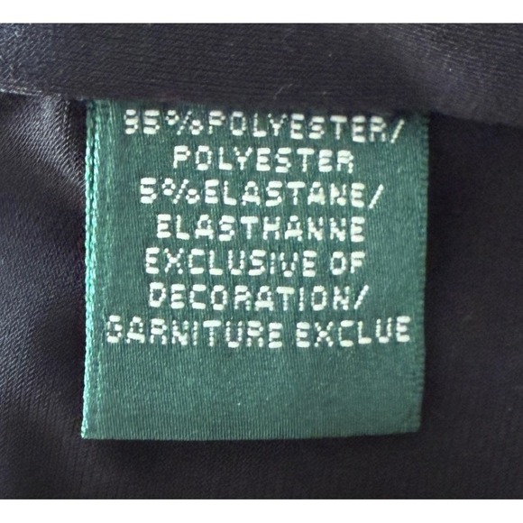 Lauren Ralph Lauren Evening Black Long Sleeve Rhinestone Embellished Wrap Gown 8 - Picture 4 of 11